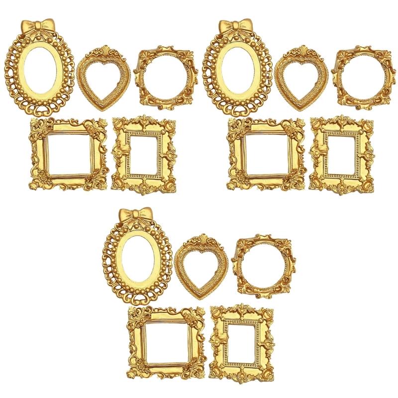 

3 шт. Насыщенные антикварные золотые держатели с выразительными дизайнами, идеально подходят для демонстрации фотографий и особых предметов 1