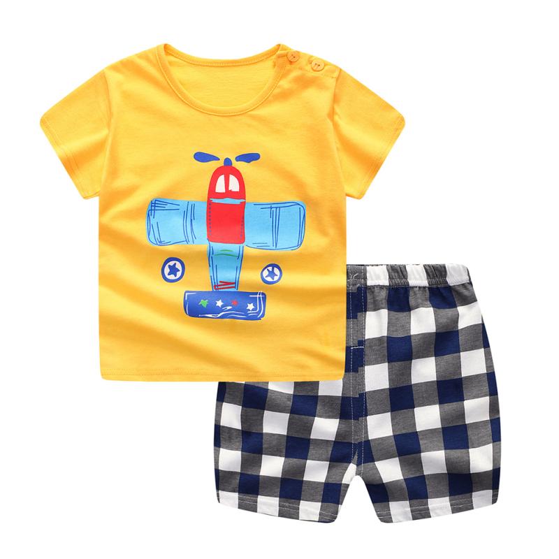 2 Stück Baby Kinder Kleidung Set Cartoon T-Shirt + Shorts Freizeitset