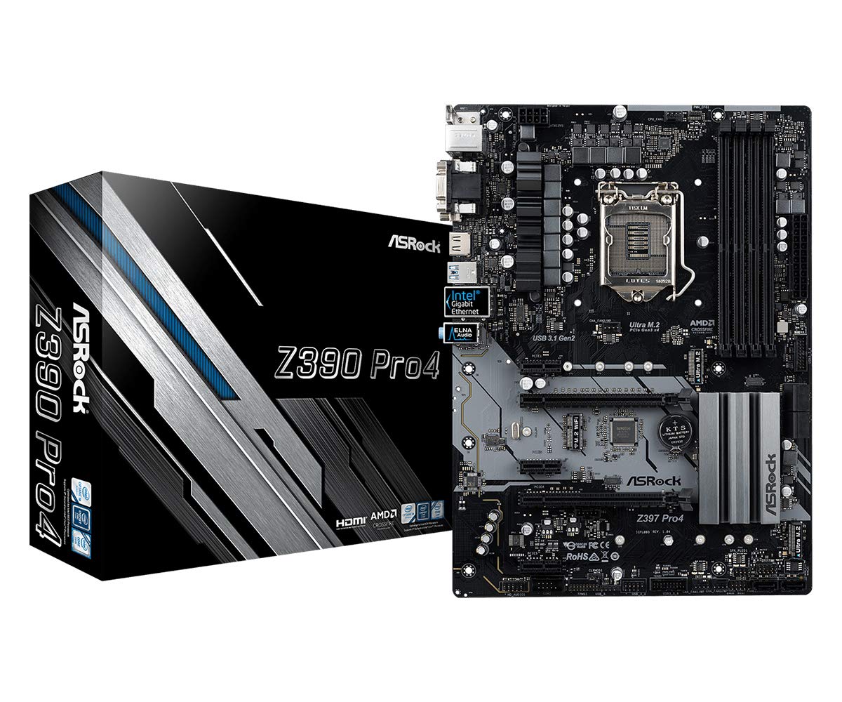 

Материнська плата ASRock ATX Z390 Pro4 з чіпсетом Intel Z390