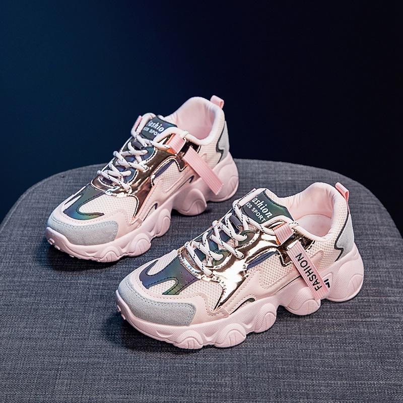 Dad shoes children's spring and autumn 2025 new women's shoes are popular, breathable and versatile casual shoes thick-soled little white sports s