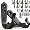 Heavy Duty Metal Wall Hooks Rustproof Iron Hooks with Free Screws for Towels Hats Backpacks Dog Leashes Kitchen Garage Storage