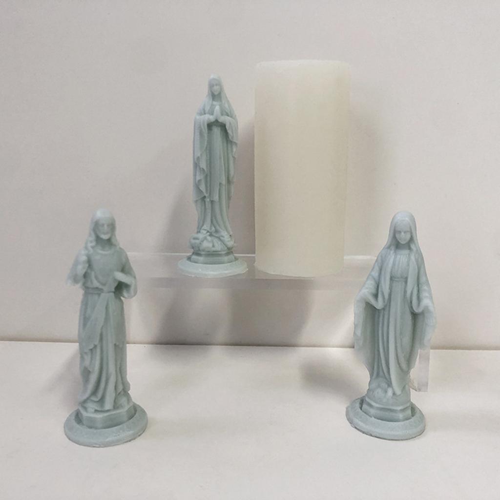 Maria Candle Silicone Molds 3D Statue Candle Resin Mould for DIY Candle Making Chocolate Soap Mold Craft Home Decoration