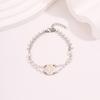 Personalized Retro Round Coin Main Tag Titanium Steel  Light Luxury Niche Layered Extension Pearl Adjustable  Women