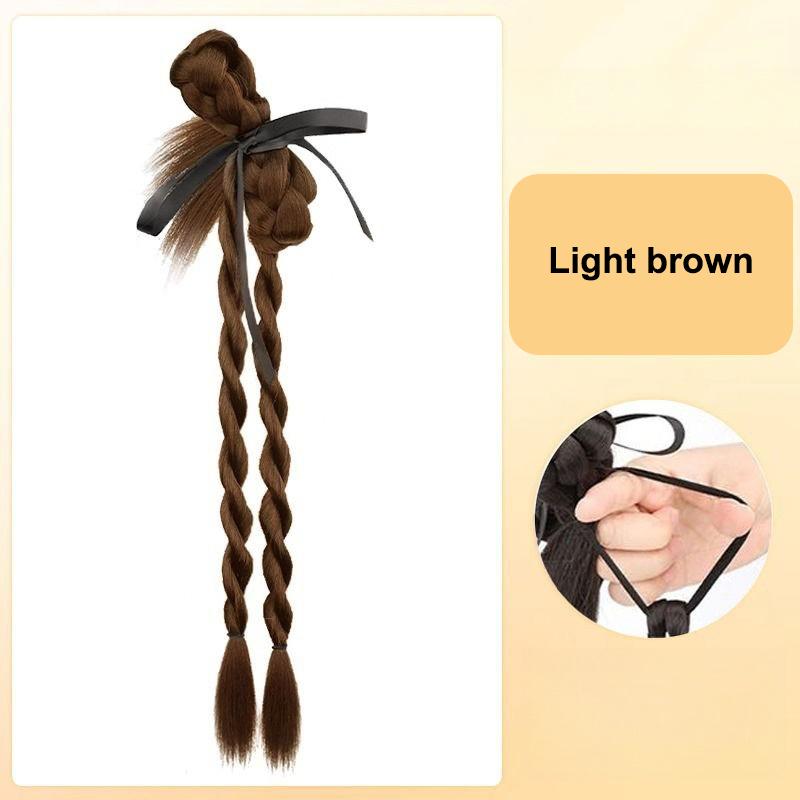 

1 шт. Синтетический пучок для волос, парик, хвост, коса, лента, резинка для волос, термостойкое волокно, пучок, шиньон для женщин и девушек, на каждый день, для вечеринки