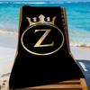 Black Golden Crown Letter Towel Sports Quick Dry Travel Camping Sandproof Soft Light Large Beach Towel