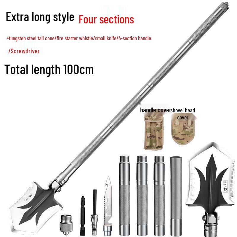 Lang Shen Multifunctional German Steel Entrenching Tool: Outdoor Self-Defense, Folding Shovel for Fishing and Military Use