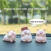 Pig Princess Car Dashboard Figurine Resin Cartoon Decor For Girls Car Interior Accessories
