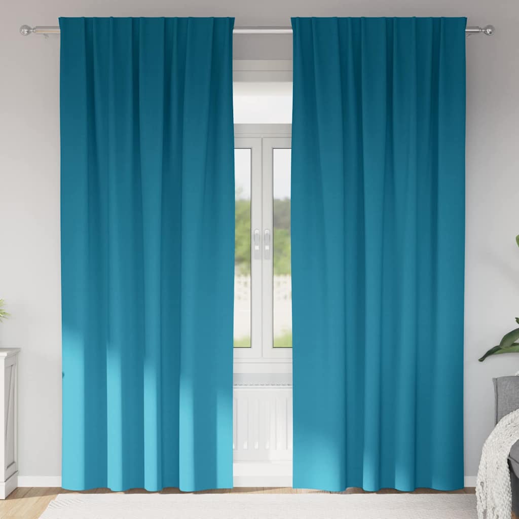 vidaXL Verdunkelungs-Vorhänge mit Ringen 2 stk. Türkis 260 x 140 cm türkis