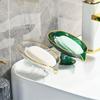 Oval Soap Dish with Drainage Holes Durable Plastic Bathroom Organizer Toothbrushes & Toiletries Storage, Countertop or Sink Accessories