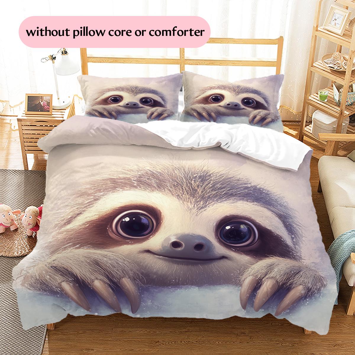 

Cartoon Sloth Pattern Bedding Home Decoration Birthday Gift (1 * duvet cover + 2 * pillowcase, without core) 135x200cm