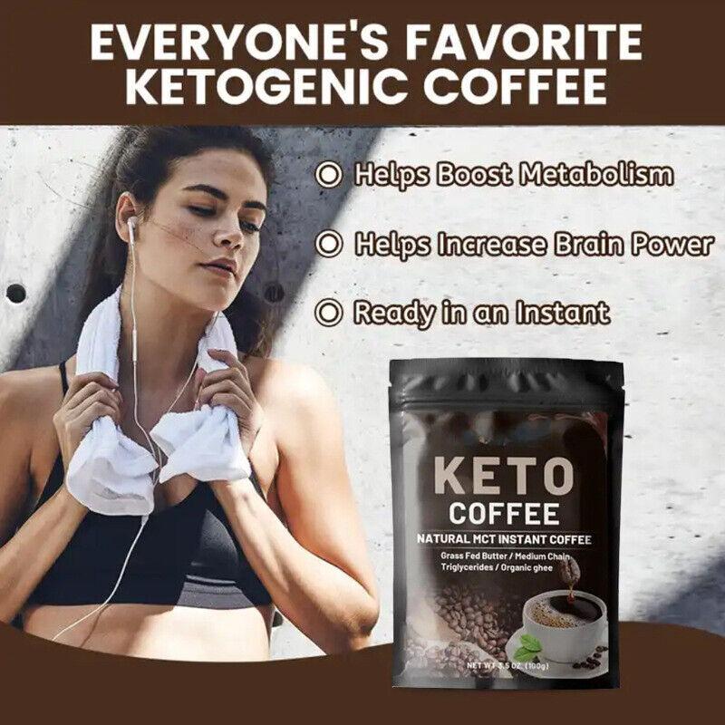 KETO Coffee Fitness Instant Solid Drink Ketogenic Black Coffee 100g