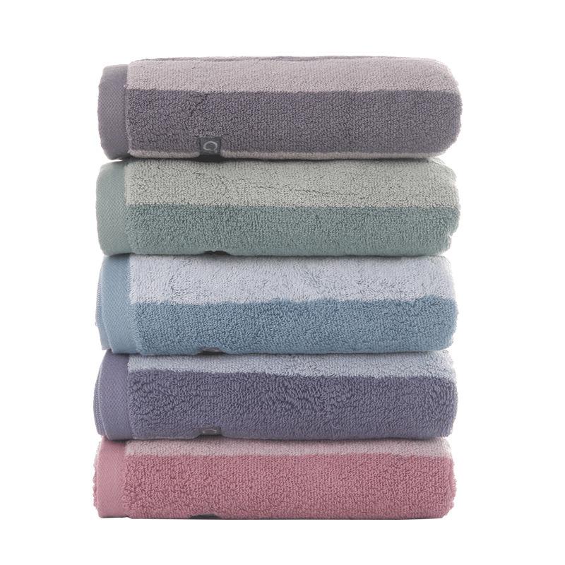 Towel Cotton Thickened Striped Absorbent Face Towel Can Be Used with Bath Towel Square Towel Gift Box Embroidery