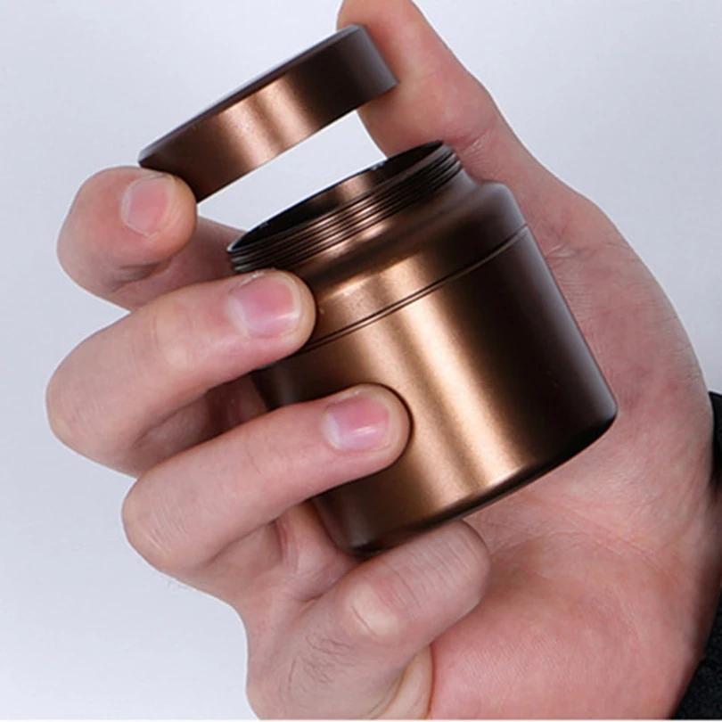 Mini Stainless Steel Sealed Jar Portable Travel Moisture-proof Solid Color Nut Candy Food Storage Container Tea Can Metal Box