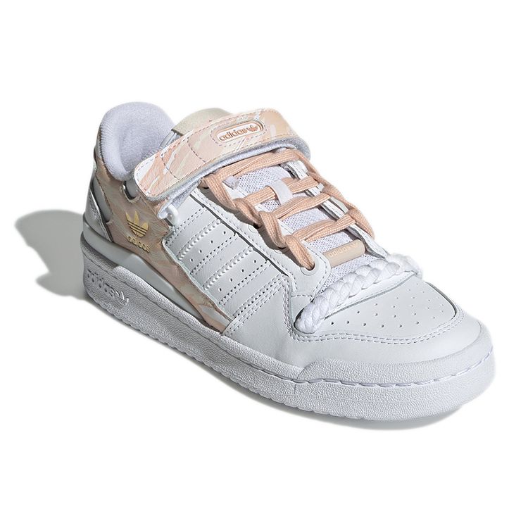 Adidas Originals Forum Low Leather Velcro Low-Top Skate Shoes Women Sneaker White Beige GY6984