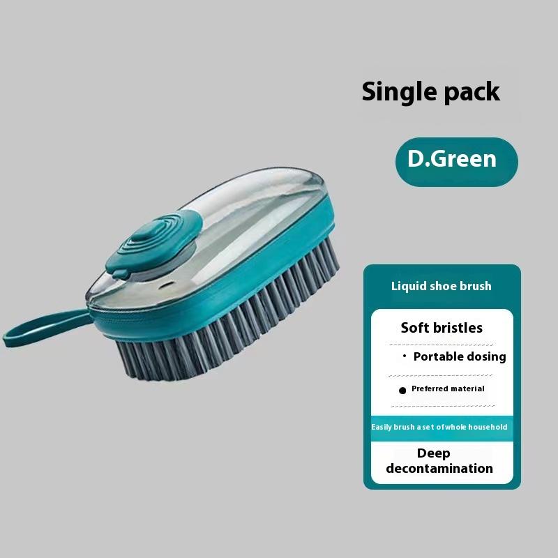 Easy-to-Use, Multi-Purpose Liquid-Filled Cleaning Brush - Durable Plastic, Blue & Gray, Ideal for Shoes, Clothes, and Home Surfaces