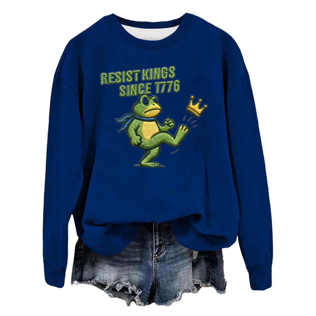 Women's Fashion Casual Long Sleeve Loose Printed Sweatshirt