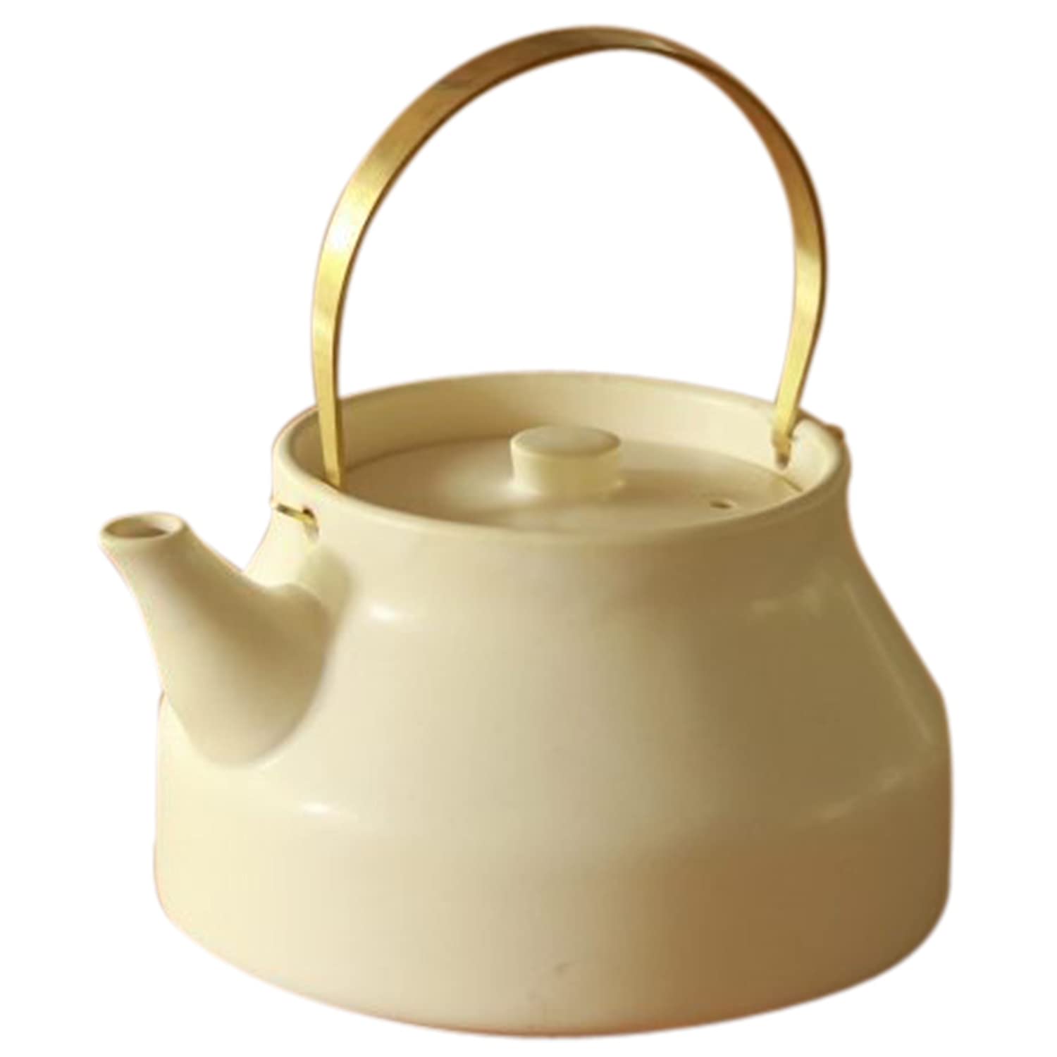 

Kamoshika Douguten Ceramic Kettle, 1L, Made in Japan, Small, Direct Heat, White, OR-60-126