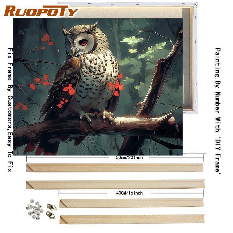 

Рамка «сделай сам», наборы для рисования по номерам для взрослых, домашний декор с совой и животным, ручная роспись на холсте, картина по номерам для подарка «сделай сам», 40x50 см 40x50cm Diy Frame