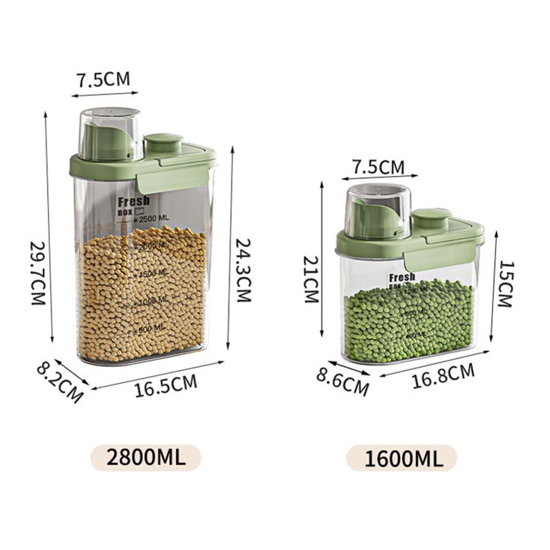 Grains Sealed Jar Plastic Food Storage Containers Transparent Moisture-Proof Rice Bucket Cereals Dispenser for Kitchen Organizer