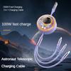Three in One Retractable USB 100W Cable for Fast Charging and Data Mini USB C- type Suitable for IPhone, Android, Xiaomi, Huawei
