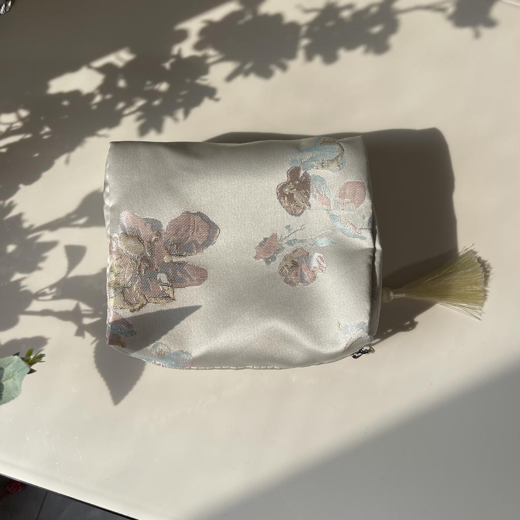 Floral Cosmetic Bag Women Travel Makeup Organizer Zipper Clutch Storage Bag Beauty Case