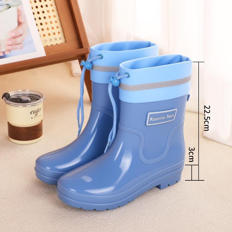 Rain shoes women's fashion short and medium closed boots thick-soled outdoor wear non-slip, waterproof and cold-proof rain boots