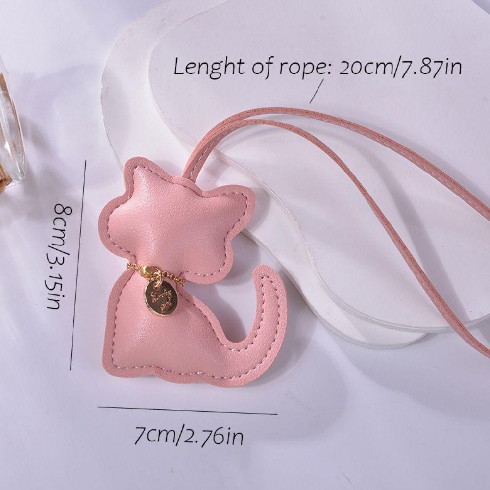 Car Key Holder PU Leather Keyring Animal Kitty Bag Pendant Cute Cat Keychain  Couple