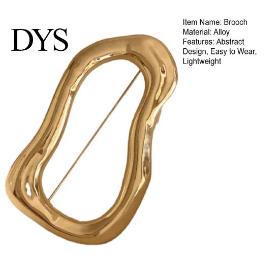 Brooch with Safety Pin, Abstract Irregular Metal Outline Lapel Lightweight Pin Versatile Accessory for Collar Cuffs Bags Gift Artistic Flair
