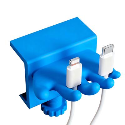 Data Cable Storage Clip Cord Organizer Holder with Adjustable Desk Clamp Cable Management Wire Holder for Home Office Desk Use