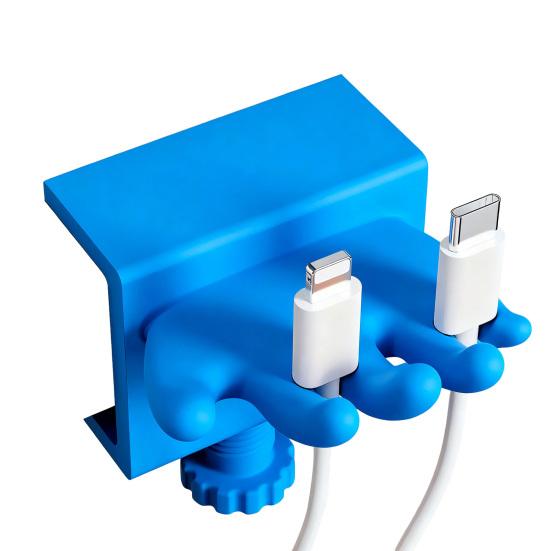 Data Cable Storage Clip Cord Organizer Holder with Adjustable Desk Clamp Cable Management Wire Holder for Home Office Desk Use