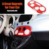 Red ABS Interior Air Conditioner Button Panel Trim Cover For Fiat 500 2016-