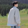 Men's Faux Two-Piece Plaid Patchwork Cardigan