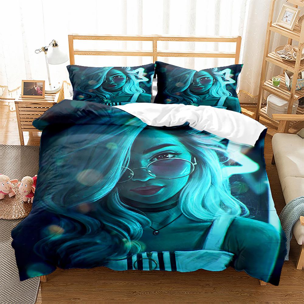 Hübsche Frau Bettwäsche Set Sexy Schönheitsdruck Polyester Bettbezug Einzelbett Twin Queen King Größe für Heimdekoration Geburtstagsgeschenk