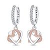 925 Sterling Silver Love Feather Moon Star Heart Earrings Fit Original Charms Hoop for Women Girls Stud Earring Jewelry Gifts