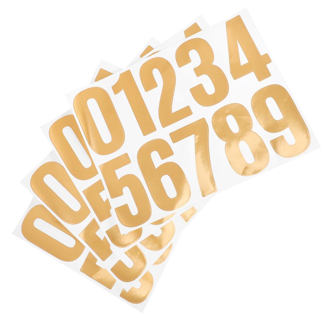 4Sets Waterproof Outdoor Number Stickers for Mailbox Address Identification Numbers Modern Self-Adhesive Decals Exterior