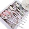 24Pcs Silver Cutlery Set Stainless Steel Dinner Knife Fork Spoon Dinnerware Set Kitchen Tableware Western Silverware