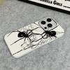 Dark Spider Black White Silicone Case For Iphone 14 11 13 17 12 16 Plus 15 Pro Max Business Minimalist Cover