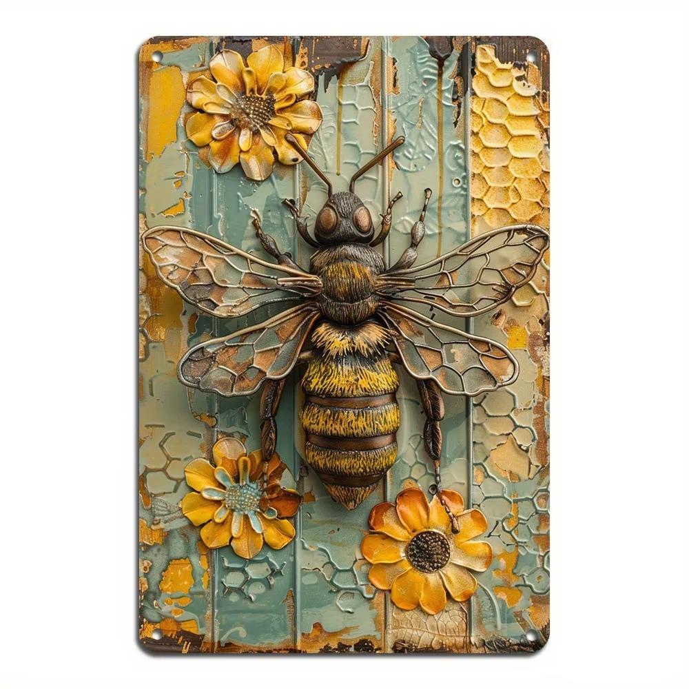 Retro Aluminum Tinplate Paintings, Coffee Shop License Plates, Round - Shaped Rural - Style Decorations for Bar Walls