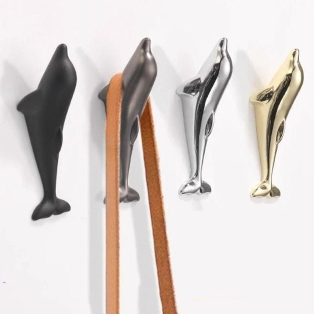 Decorative Key Wall Hanging Hooks Cute Clothes Storage Holder Dolphin Decor Hooks  Living Room