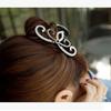 Moda Korona Kształt Rhinestone Inkrustowane Kobiety Nakrycia Głowy Duża Klip do Włosów Klip Decor