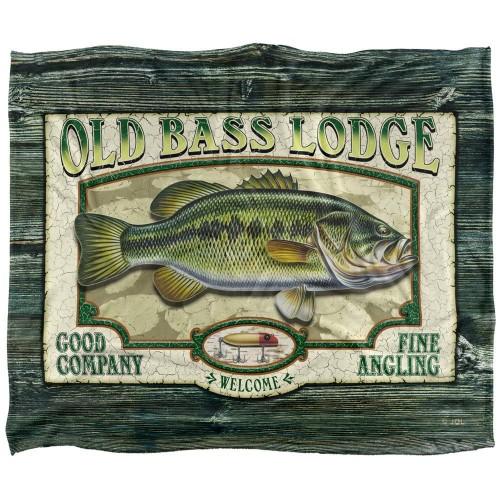 JQ Licensing Old Bass Lodge Silky Sign Supersoft Blanket