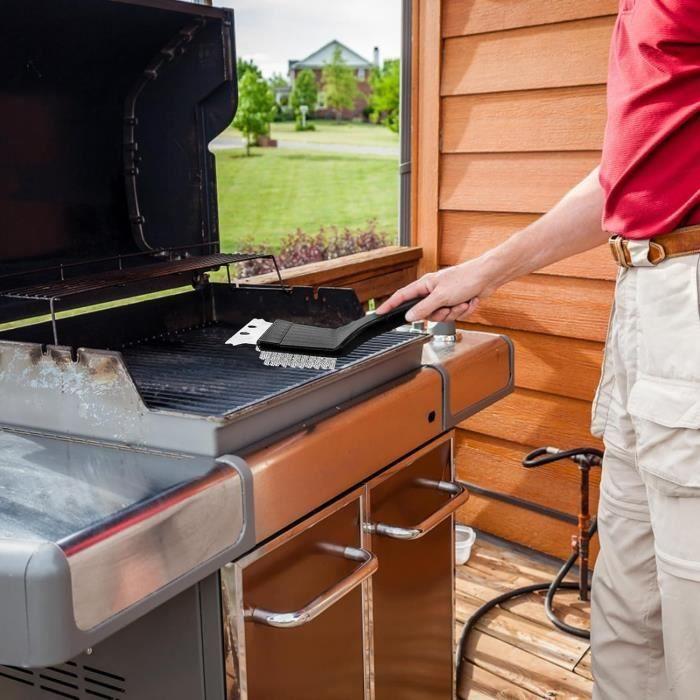 Temizleme Fırçası - Paslanmaz Çelik - 2'li Set - Kaymaz - Gazlı Barbekü için - Leke Çıkarma