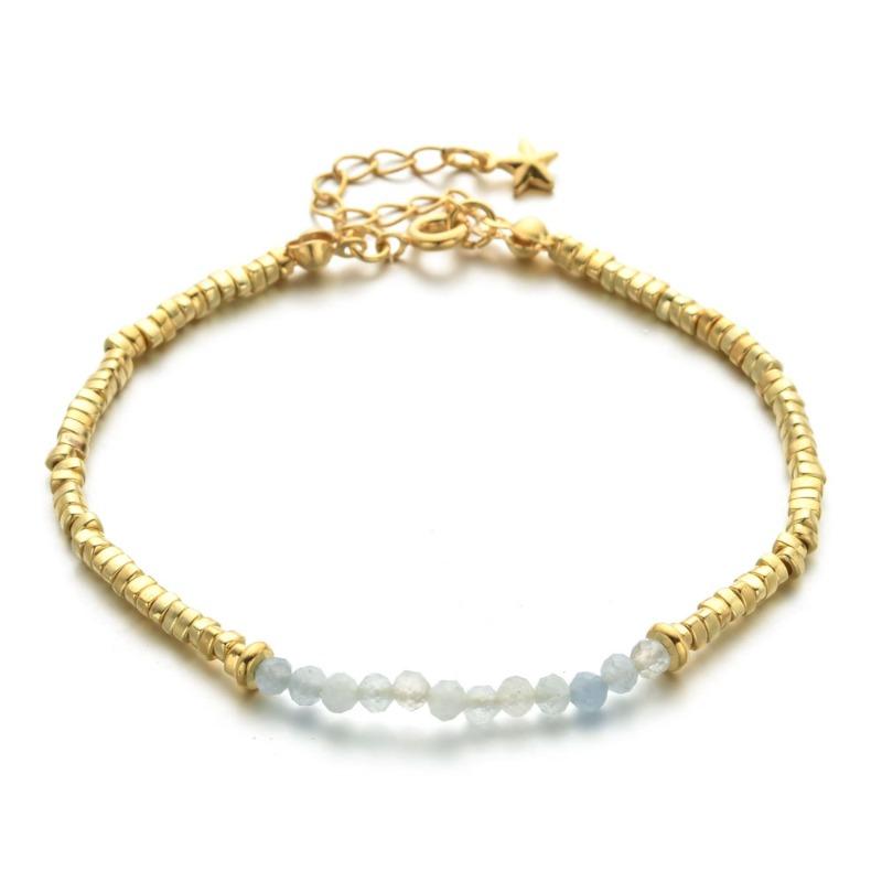 Stone Beaded Bracelet Girls Creative Electroplated Stone Crystal Bracelet