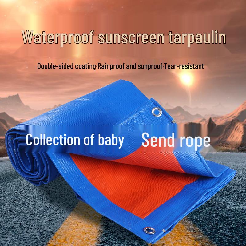 

Thickened Waterproof Tarpaulin: Outdoor Rainproof, Sunscreen, Windproof Shade & Heat Insulation Cloth 10x10m