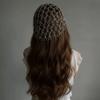 Bride Tiaras Hair Hoop Head Chain Net Shape Pearl Princess Hair Band  Wedding