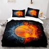 Boys Basketball Bedding Set 3D Ball Duvet Cover Full King For Teen Men Microfiber Sports Theme Game Comforter