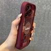 Bohemian Sandstone Groove Eye of the Tiger Wine Red Case for iPhone 15/16/17
