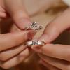 Elegante Anello da Donna con Diamante a Sei Griffe, Elegante Fedina in Zirconia Cubica, Perfetto per Proposte e Matrimonio, Misura Regolabile.