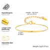 New Minimalist Round Bent Pipe Bead Bracelet for Women, Stainless Steel Gold Color Bracelet Dainty Luxury Jewelry for Gift