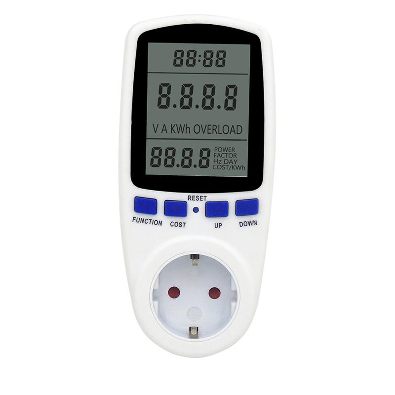 

EU Plug Digital Voltage Wattmeter Power Meter Consumption Watt Energy KWh Socket 220V 230V AC Electricity Fees Analyzer Monitor EU